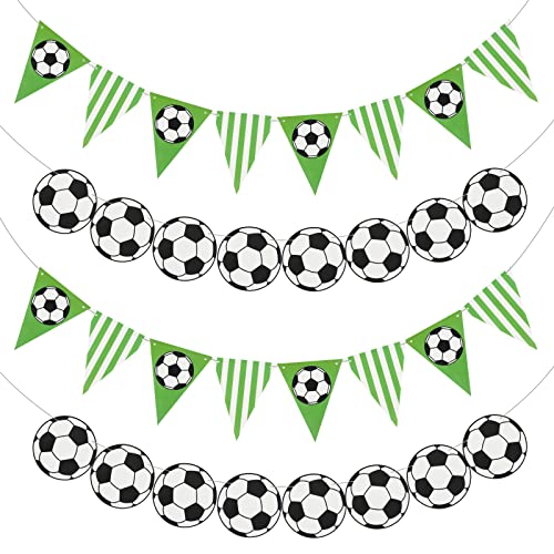 4 Pcs Soccer Banner Garland Soccer Party Decorations