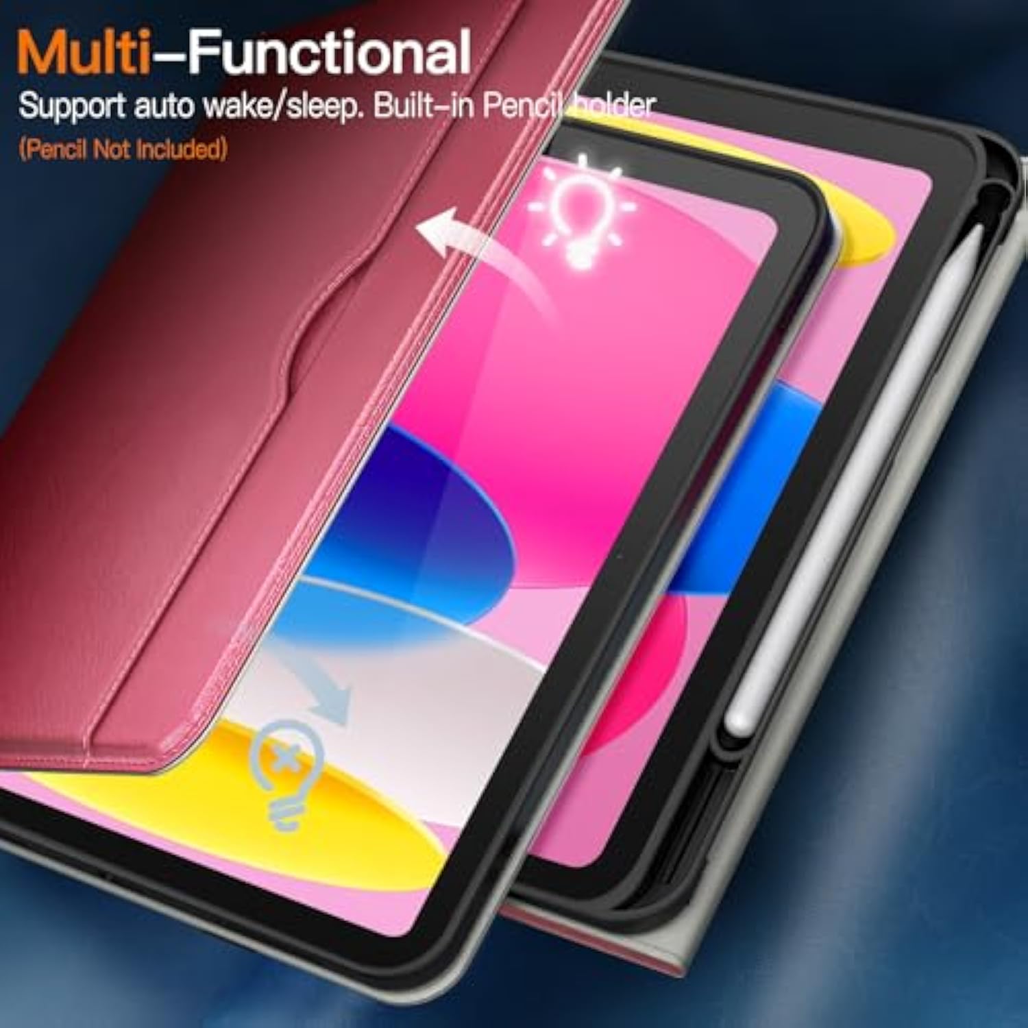 JETech Case for iPad 10 (10.9-Inch, 2022 Model, 10th Generation), PU Leather B