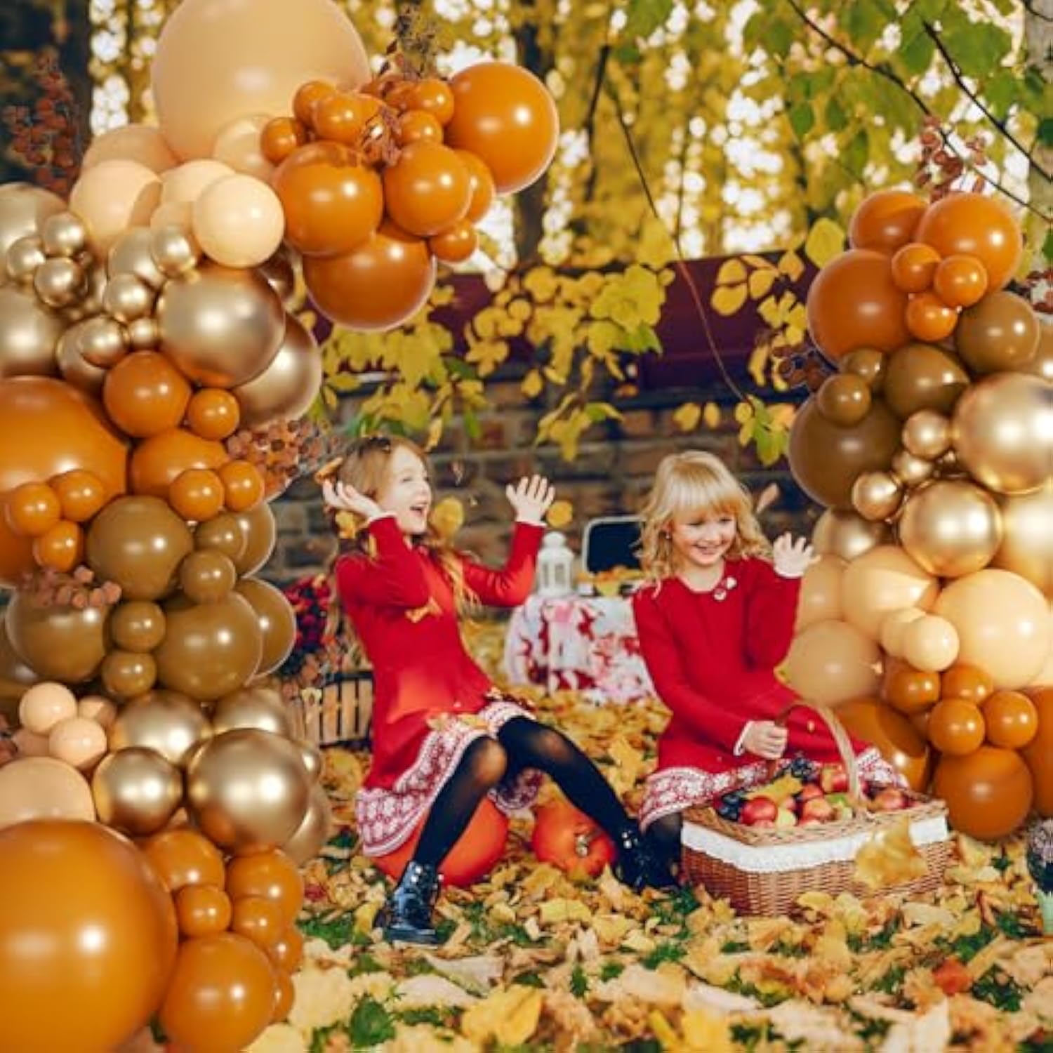 Fall Balloon Arch Kit 139Pcs Thanksgiving Balloon Arch Garland Kit Include Burnt Orange Brown Nude Gold Balloons For Autumn Harvest Thanksgiving Baby Shower Birthday Party Decorations