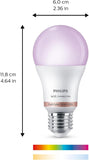 Philips Matter Smart LED Light Bulb A19 60W Equivalent RGB Color 4 Pack