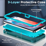 Compatible For Moto-G-Play-2024 Case 4G: Motorola G Play 2024 Phone Case 4G [Not Fit G Play 5G 2024] With 2 Pack Hd Screen Protectors, Heavy Duty 3 In 1 Shockproof Protective Funda, Teal