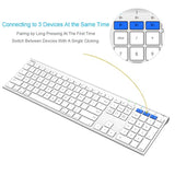 Bluetooth Keyboard For Mac Ipad Multi-Device Stainless Steel Full Size Wireles