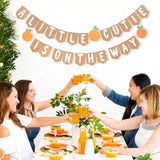 Welcome Baby Party Decorations - A Little Cutie Is On The Way Banner,Orange Themed Gender Reveal Banner,Little Cutie Birthday Party Decorations,Cutie Orange Hanging Banner Photo Props