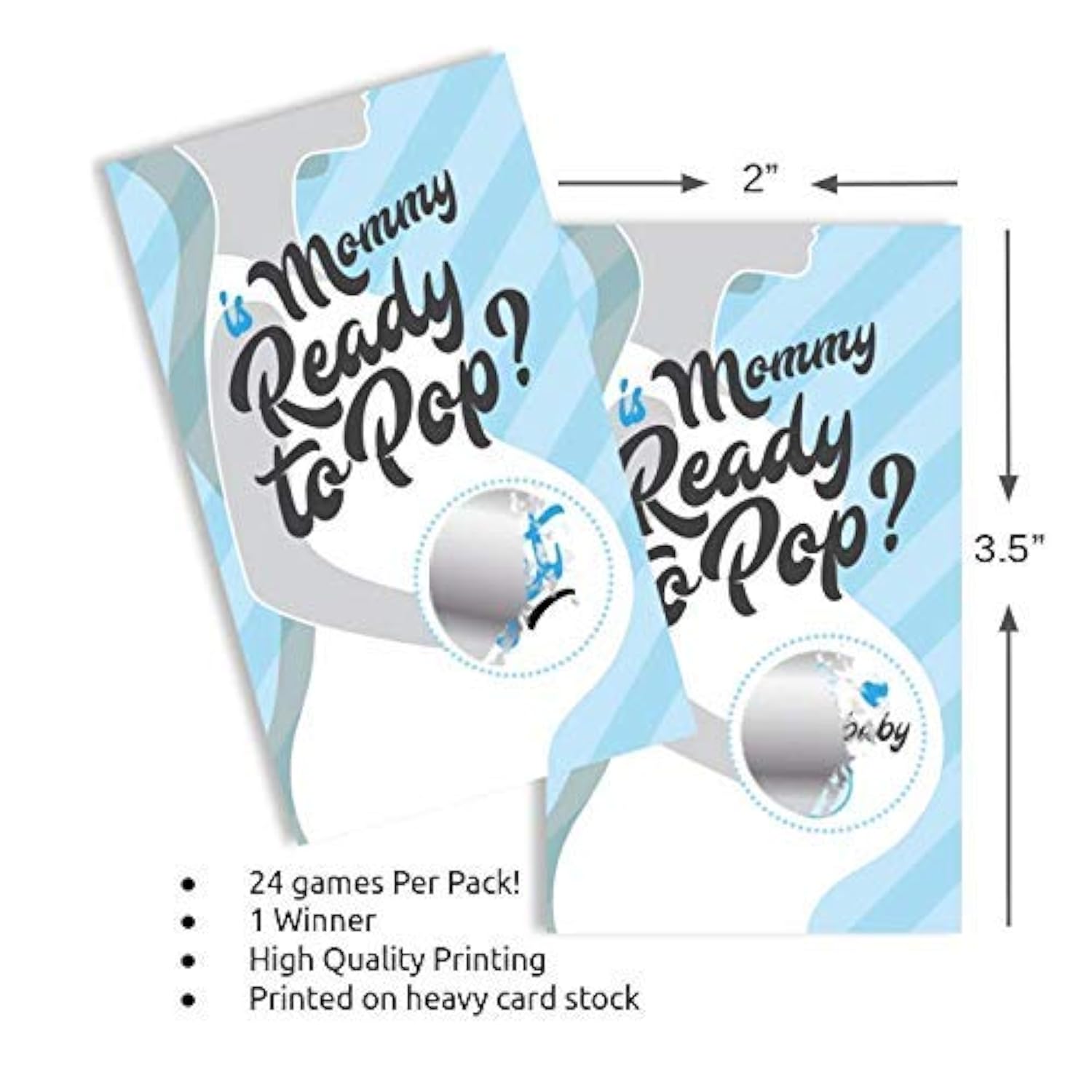 Is Mommy Baby Shower Scratch Off Game | 24 Cards | Boy Baby Shower Scratch Off Tickets | Baby Shower Scratchers | Boy Baby Shower Game Ideas