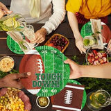 Football Party Supplies Kit Serve 24,Includes Dinner Plates, Dessert Napkins, Cups,Banner And Touchdown Tablecloth For Birthday Gameday Tailgate Decorations, Green (2023053002)