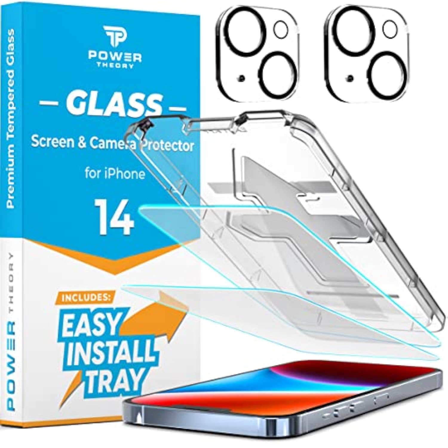Designed For Iphone 14 Screen Protector And Camera Lens Protectors With Easy Install Kit [Premium Tempered Glass], [9H Hardness] 2+2 Pack