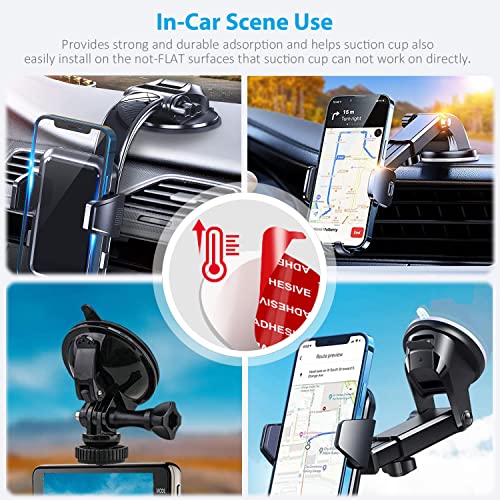 Very High Bond Sticky Adhesive, 6 Pack Dashboard Pad Mounting Disk Adhesive Replacement Kit, Double-Sided Stickers For Suction Cup Dashboard Phone Holder & Windshield Car Mount