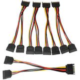 Sata Power Extension Cable 5Pcs 20Cm Sata Power 15-Pin Male To 2 X 15P Female