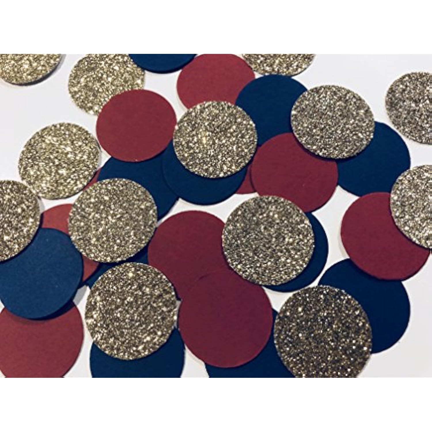 Confetti 100 Pieces Paper Circles Gold Navy Blue Burgundy Wine Birthday Bridal Shower Wedding Party Decor