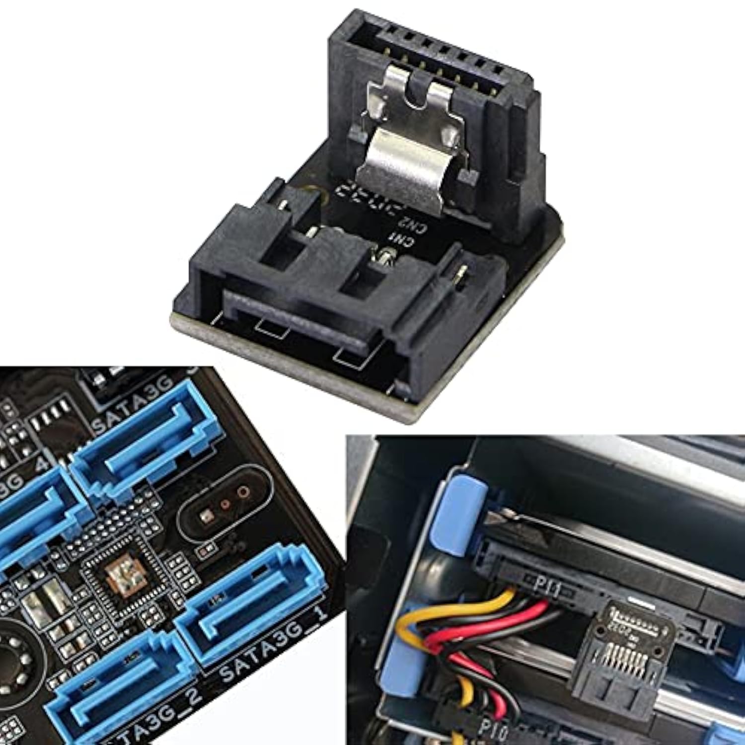 90 Degree Sata Adapter, Up Angle Sata 7Pin Male To Female Converter For Mother