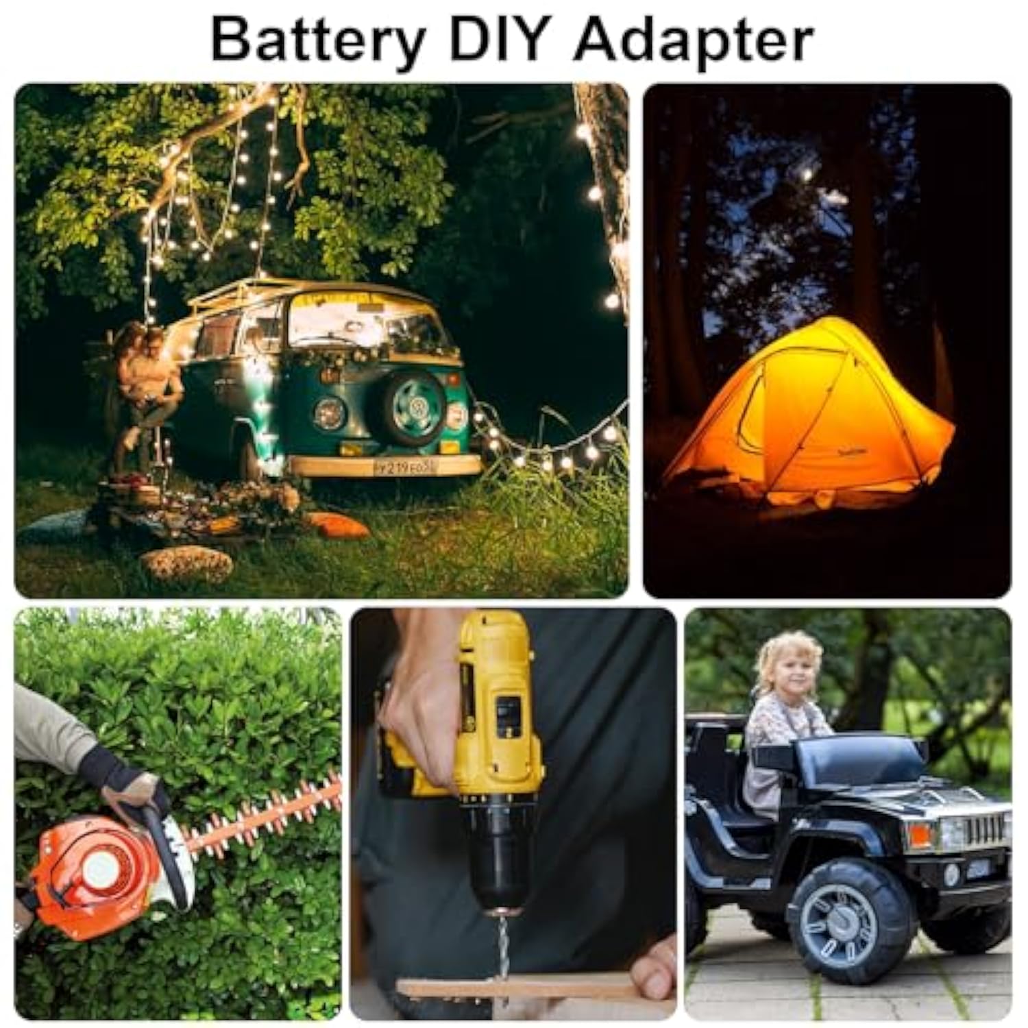 Power Wheel Adapter Compatible With For Dewalt 20V Battery Adapter, Power Wheel Battery Converter Kit Include Fuse & Wire Terminals,12Awg Wire, Power Connector For Diy Rc Car Toys Robots