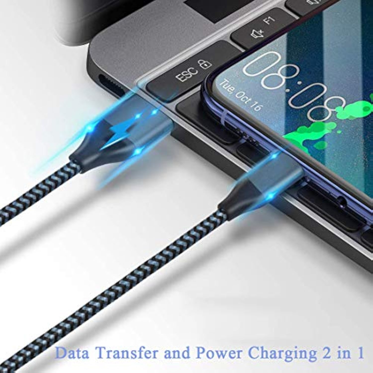 2 Pack 6.6Ft Type C Usb Fast Charging Charger Cable Cord For Samsung Galaxy Tab A7 10.4" 8.7”; A9+ 12.4"; Tab A 10.1(2019), 8.0(2017); Tab S10+ S9 S8 S7 S6 S4 S3; Tab A 8.4(2020), 10.5" Tablet Cables