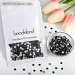 Flat Back Crystal Rhinestones Round Gems, Black (4.6-4.8Mm) Ss20/1440Pcs