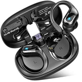 Wireless Earbud Bluetooth 5.4 Headphones 75Hrs Playtime, 2025 Bluetooth Earbuds Deep Bass Noise Cancelling Mic, Over Ear Bud With Sport Earhooks, Ipx7 Waterproof Wireless Earphones For Workout/Running