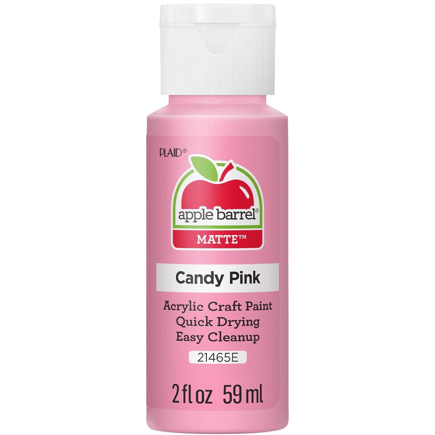 Apple Barrel Acrylic Paint in Assorted Colors (2 oz), 21465, Candy Pink (Pack of 24)