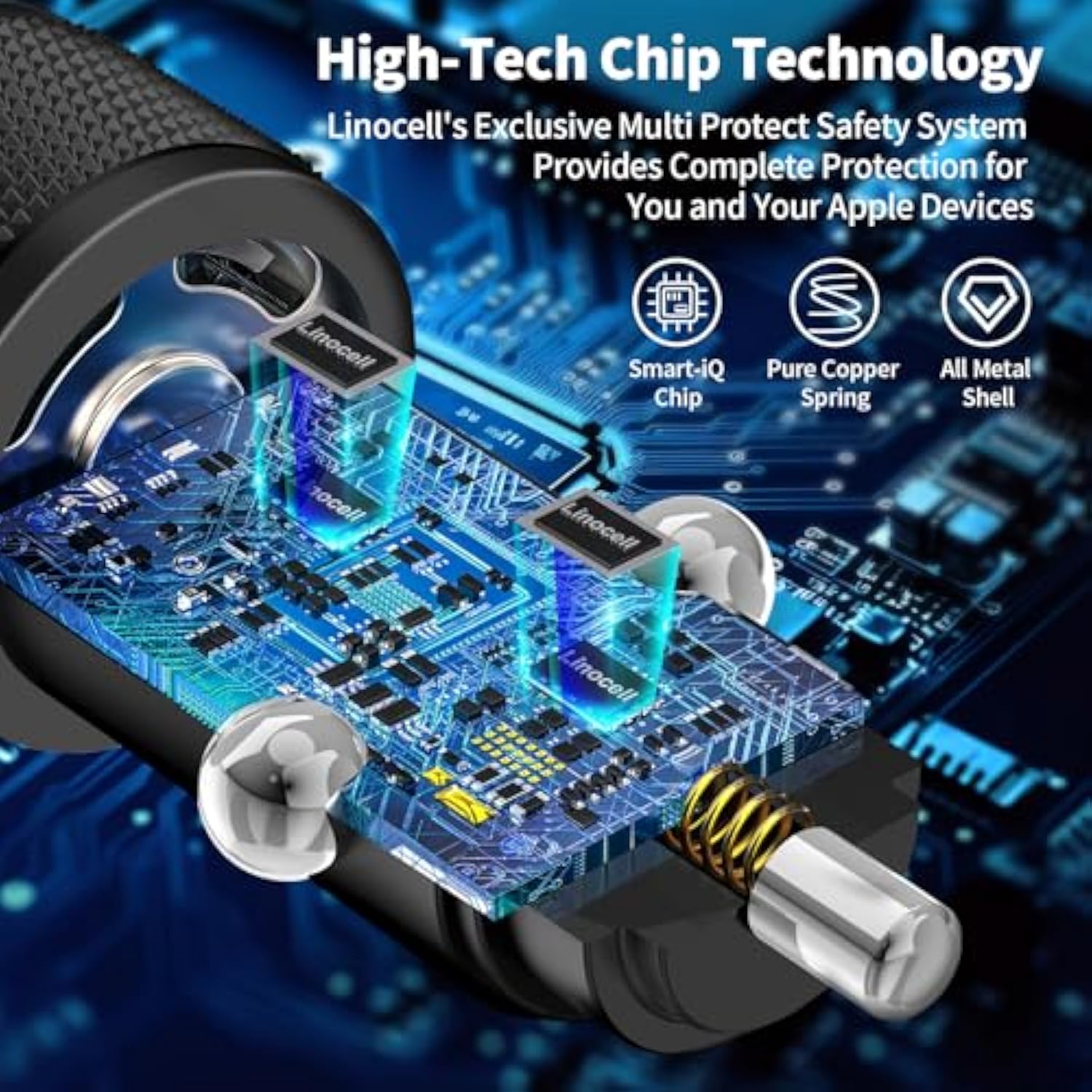 [Apple Mfi Certified] Iphone 16 Car Charger, 90W Dual Usb C Car Power Cigarette Lighter Carplay Fast Charger With 2Pack Type C Braided Cable For Iphone 16/16 Pro/16 Pro Max/15/15 Pro/Ipad Pro