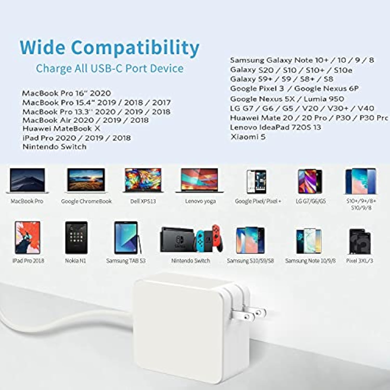 Mac Book Pro Charger - 96W Usb C Charger Power Adapter For Usb C Port Macbook