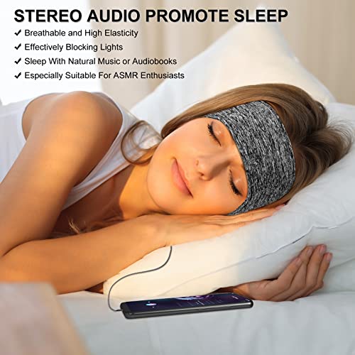 Sleep Headphones & Ear Warmers Headband Headphones & Ear Muffs Ear Covers With Ultra-Thin Hd Stereo Speakers For Outdoor Sports Running Nap Sleeping Asmr & Daily Wear (Wired-Gray)