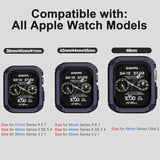 [2 Pack] Band With Case Compatible For Apple Watch 41Mm 40Mm 38Mm Iwatch Series 8 7 Se 6 5 4 3 2 1 Strap, Men Women Sport Strap With Bumper Rugged Shockproof Military Protective, 2 Pack