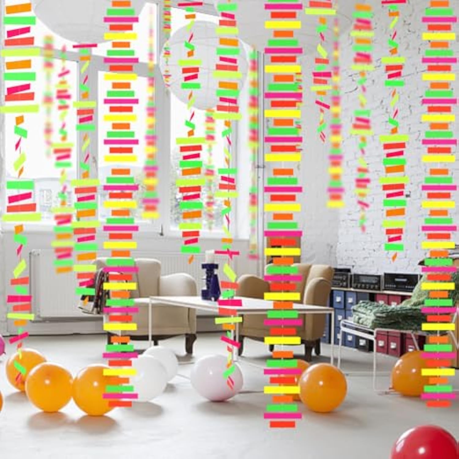 54ft UV Neon Streamers Glow in the Dark Party Decorations for Events
