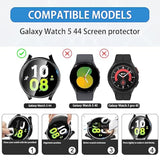 4+4 Pack For Samsung Galaxy Watch 5/4 44Mm Smartwatch Case, [Anti-Peeping] Tempered Glass Privacy Screen Protector+ All-Round Pc Matte Protective Cover Bumper