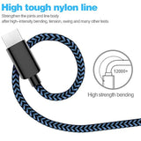 5-Pack USB-C to USB-A Fast Charging Cables 3A for Samsung & LG Devices