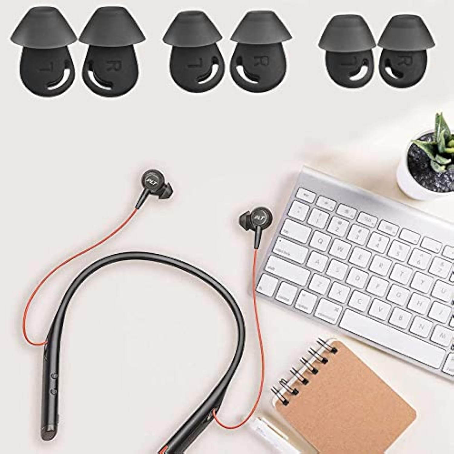 Ear Buds Tips Spare Kit Compatible For Plantronics Voyager 6200 Uc Bluetooth Headset Earphones Silicone Eartips Replacement Eargel Earbuds Gels Small Medium Large Size Durable 3 Pairs