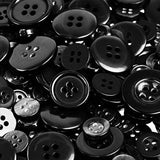 600 Pieces Christmas Black Assorted Sizes Buttons Round Resin Button S