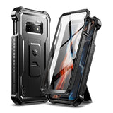 For Samsung Galaxy S10E Case, [Built In Screen Protector And Kickstand] Heavy Duty Military Grade Protection Shockproof Protective Cover For Samsung Galaxy S10E, Black