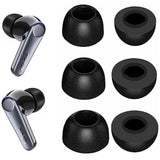 Memory Foam Ear Tips Noise Canceling Foam Ear Tip Compatible With Earfun Air Pro 3 / Air Pro 2 / Earfun Air, No Silicone Eartips Pain, Fit In Charging Case, 3 Pairs (S/M/L, Black) 214Efb3