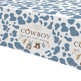 Western Cowboy Baby Shower Tablecloth Decorations - Disposable Little Cowboy Baby Boy Table Decorations Tablecover, Wild West Rodeo Baby Shower Supplies Table Cloth - 3 Pack (54In X 108In)