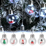 1 Pc Christmas Lights 6.6Ft 10 Led Bulbs Snowball Lamp String Spherical Lights With Tree Snowman Candy Santa Claus Gift