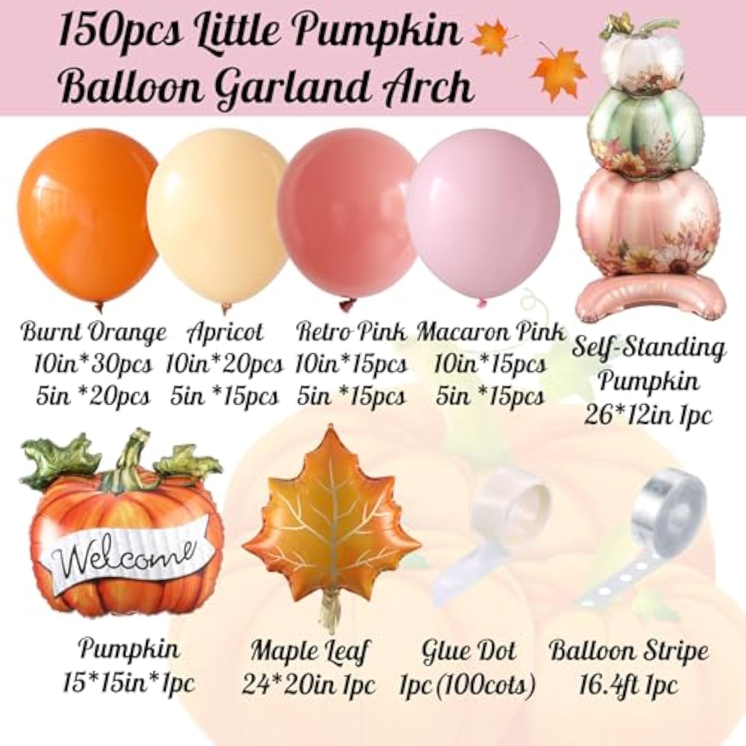 Pumpkin Balloon Garland Kit: Boho Fall Party Decor