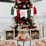 Christmas High Chair Banner Reindeer Tassel Garland for Baby Birthday Party