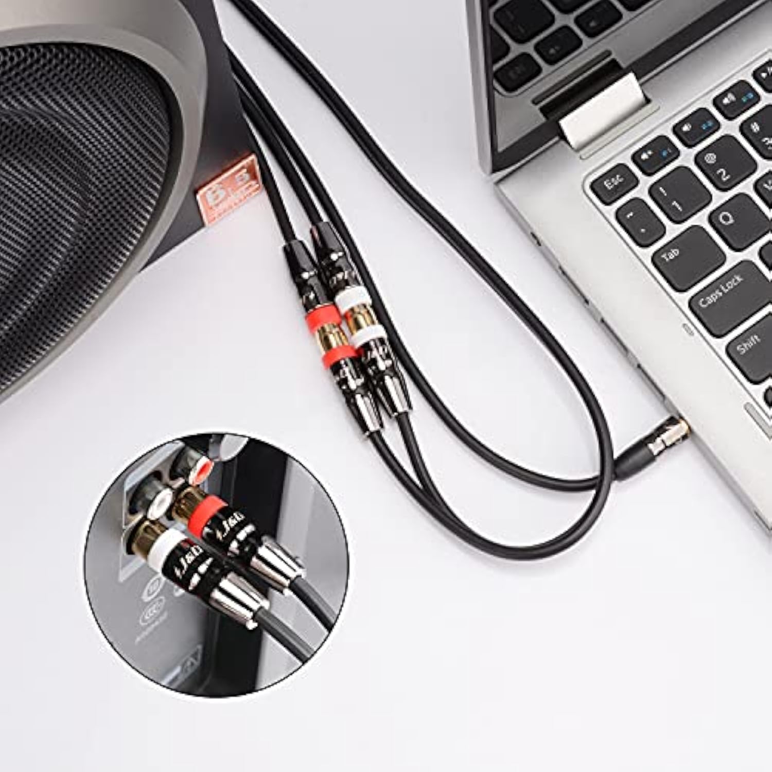 3.5 Mm To Dual Rca Audio Cable, Heavy Duty 3.5Mm Male To 2 Rca Female Gold Plated Copper Shell Stereo Audio Adapter Cable, 1 Feet