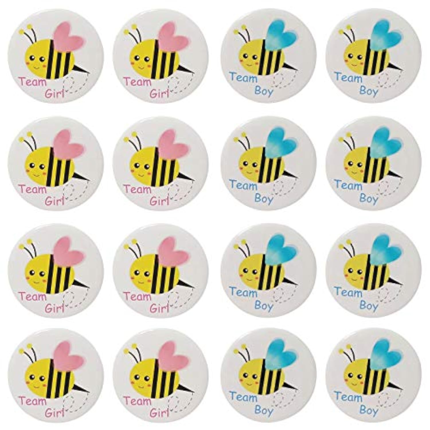 40 Pack Bee Gender Reveal Button Pins, Team Boy Girl Button Pins For Gender Reveal Party Games Baby Shower Party Ideas