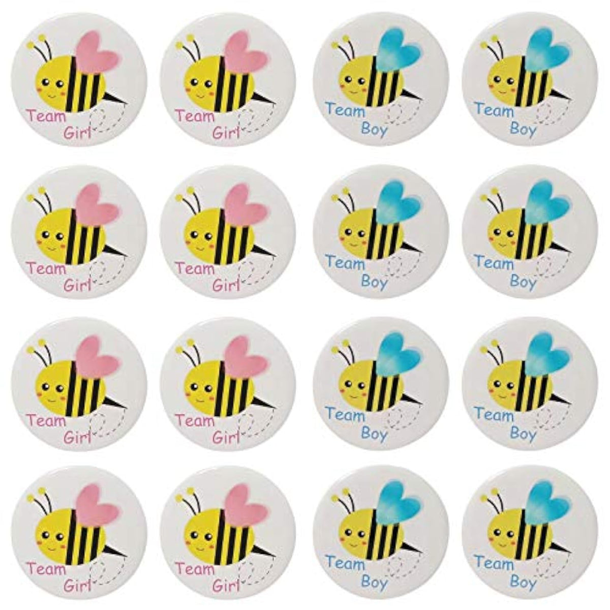 40 Pack Bee Gender Reveal Button Pins, Team Boy Girl Button Pins For Gender Reveal Party Games Baby Shower Party Ideas