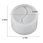 Tai Chi Candle Holder Silicone Mold Yin Yang Candle Vessels Resin Concrete Cement Mold Unique Silicone Resin Jar Box Container Storage Mold Diy Jewelry Trinket Holder Succulent Pot Decoration