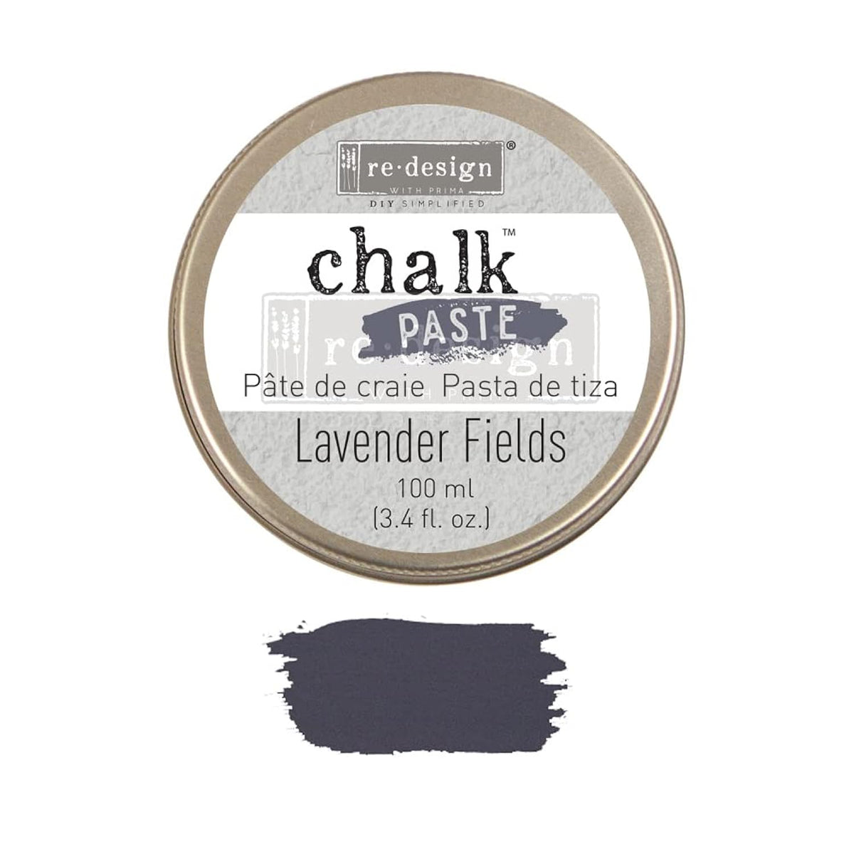 Redesign With Prima Redesign Chalk Paste – Lavender Fields – 1 Jar, 100 Ml (3.4 Fl Oz)