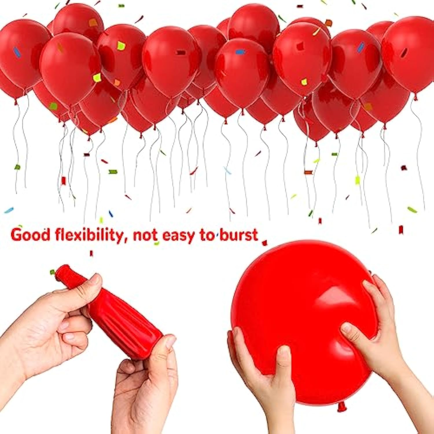 Red Balloons 12 Inch 100 Pack Thicken Latex Red Balloon With 2 Rolls Of Ribbon Round Helium Balloons For Christmas Valentine Birthday Wedding Baby Shower Party Decorations