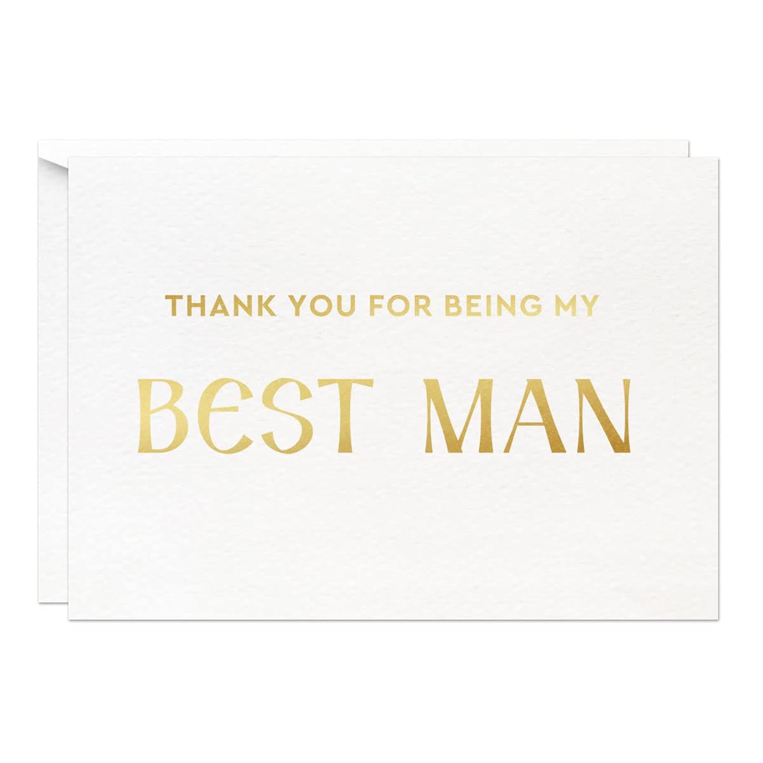 Best Man Thank You Card, Gold Foil Thank You For Being My Best Man Wedding Card
