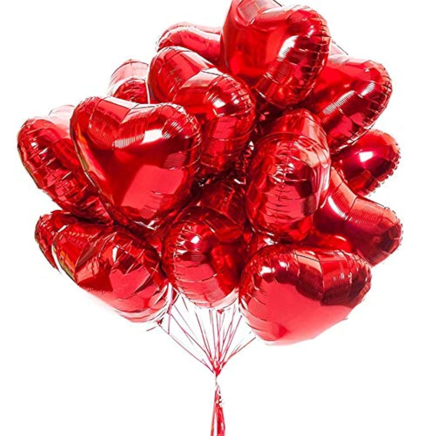 25Pcs Heart Shape Foil Mylar Balloons Red 18" For Valentine'S Day Birt