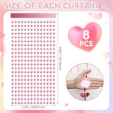 8 Pcs Heart Foil Curtain Galentine Party Decoration 3.3X6.6 Ft Heart Streamer Fringe Photo Backdrop For Bachelorette Birthday Engagement Party Supplies Props(Pink)