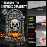 25” Halloween Tombstones Outdoor Decorations, 5 Pack Halloween Graveyard Headstone Decorations with 10 Bonus Metal Stakes for Outdoor Yard Lawn & Halloween Party Decor