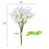 10Pcs 30 Bunches White Babys Breath Artificial Flowers Real Touch Fake Gypsophila Faux Plants For Wedding Garland Wreath Girl Crown Flower Bonquet Diy Flores Arrangement Table Décor Centerpiece
