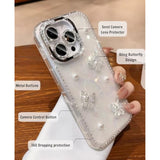 Compatible With Iphone 16 Pro Max Case, Bling Butterfly Design With Camera Lens Protector, Luxury Bling Cute Girly Glitter Protective Case For Women Girls