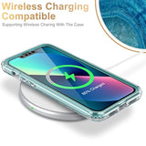 For Iphone 13 Case With Built-In Screen Protector,Military Grade Rugged Cover With Fashionable Designs For Women Girls,Protective Phone Case 6.1" Agate Stone