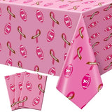 3 Pcs Pink Football Decoration, Breast Cancer Awareness Tablecloths
