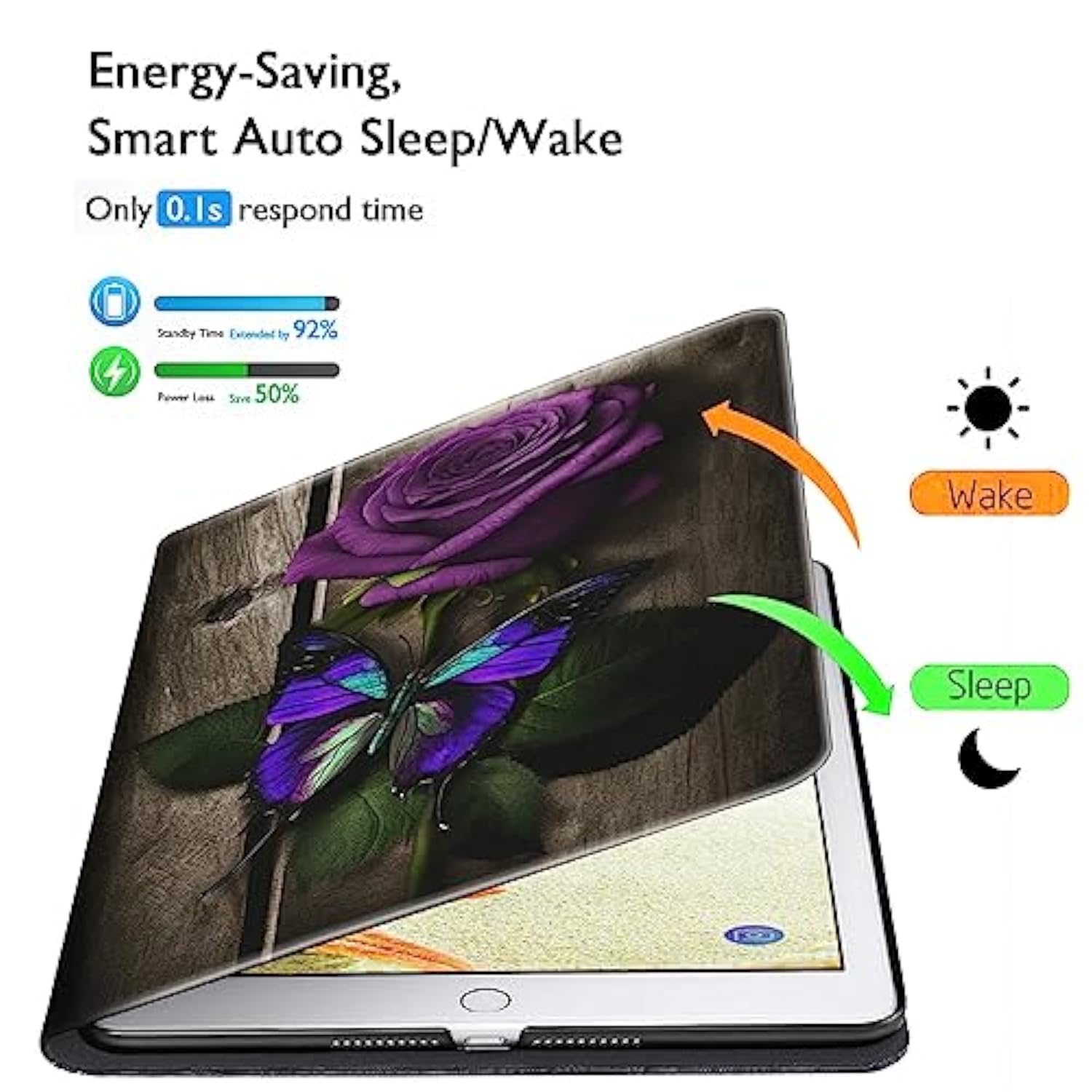 Galaxy Tab A 10.1 2019 Case,Sm-T510/T515 Case,Lightweight Pu Leather Folio Adj