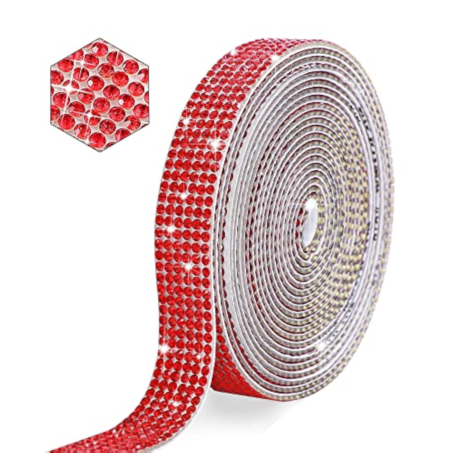 Self Adhesive Red Crystal Rhinestone Strips Diamond Ribbon Bling Gemst
